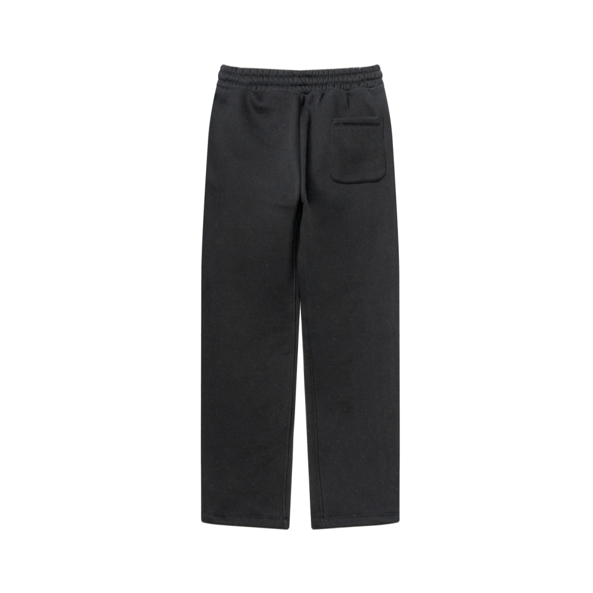 345GSM Unisex Solid-Color Relaxed Fleece-Lined Straight-Leg Pants Black